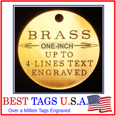 SOLID BRASS HEAVY-DUTY PET TAG Personalized Engraved 1.5" OR 1" DIA. CIRCLE OR HEART - image2